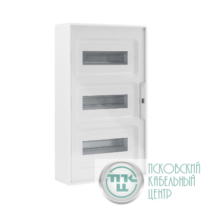 Щиток настенный Фрейм (FRAME) ЩРн-п-36 36мод. с прозр. дверцей с 4 шинами PEN (2шт на 8 отверст. и 2шт на 10 отверст.) бел. DKC F36W1WT