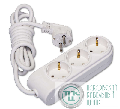 Удлинитель 3х2м с заземл. 16А IP20 ПВС 3х1.5 защ. шторки Makel N3210034