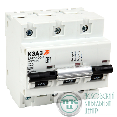 Выключатель автоматический модульный ВА47-100-3C32-УХЛ3 (10кА) КЭАЗ 318141