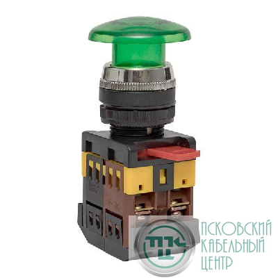 Кнопка "Грибок" AELA-22 NO+NC 380В с подсветкой зел. PROxima EKF pbn-aela-1g-380