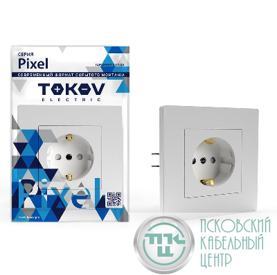 Розетка 1-м СП Pixel 16А IP20 с заземл. защ. шторки в сборе бел. TOKOV ELECTRIC TKE-PX-R1FZSF-C01