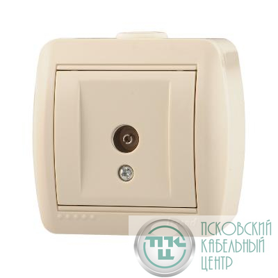 Розетка телевизионная проходная TV ОП Nata 16А IP20 крем. LEZARD 710-0300-129