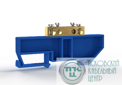 Шина нулевая на DIN-изоляторе 6х9мм 4 отвер. латунь TOKOV ELECTRIC TKE-BCB-69-4-DIN/N
