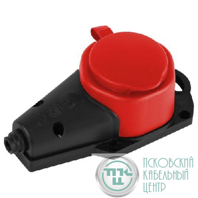 Колодка 1-м с заземл. 16A IP44 KX-1e-RED-IP44 каучук. красн. Эра Б0068412