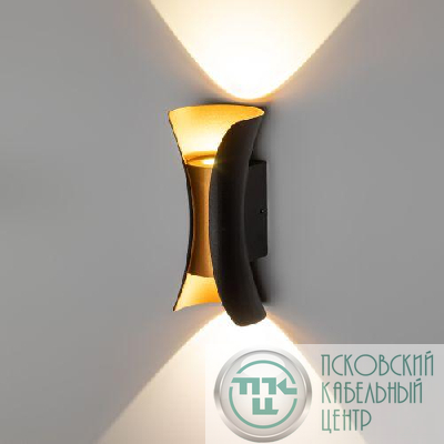 Светильник светодиодный WL42 BK+GD 6Вт 3500К IP54 для интерьера/фасадов черн./зол. Эра Б0054420