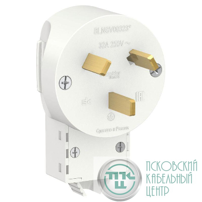 Вилка силовая СП Blanca 2P+E 32А 250В бел. SE BLNSV003231