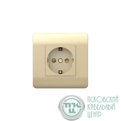 Розетка NEW3-E 16А с заземл. защ. шторки шампань CHINT 431404