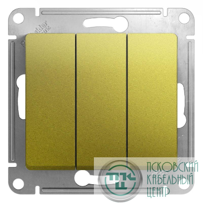 Выключатель 3-кл. СП Glossa 10А IP20 (сх. 3) 10AX механизм фисташк. SchE GSL001031
