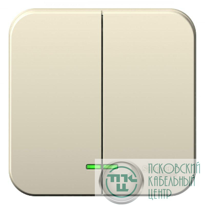 Выключатель 2-кл. ОП Blanca 10А IP20 (сх. 5) 250В с подсветкой с изолир. пластиной молочн. SE BLNVA105112