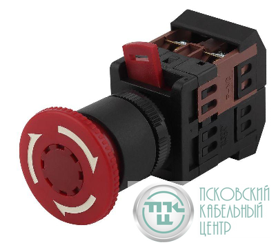 Кнопка AE-22 "Грибок" d22мм 1з+1р 240В с фиксацией BBG10-AE-K04E красн. ЭРА Б0045629