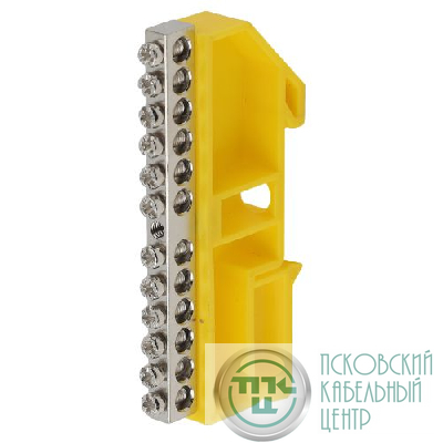 Шина PE "земля" на DIN-изоляторе ШНИ-6х9-12 NO-222-93-1 никелирован. Д желт. Эра Б0044142