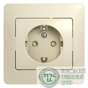 Розетка 1-м СП Glossa 16А IP20 с заземл. защ. шторки в сборе беж. SE GSL000244