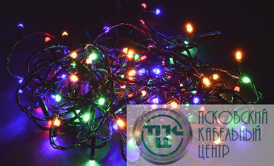 Гирлянда "Нить" 10м 100LED RGB IP20 провод зел. 230В с контроллером 8 режимов IEK LGDB110-3-100-10-G-S-20