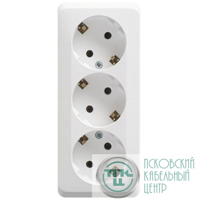 Розетка 3-м ОП Этюд 16А IP20 250В с заземл. без защ. шторок бел. SE PA16-011B