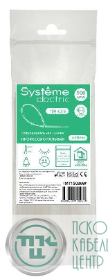 Стяжка кабельная 150х3.6 бел. (уп.100шт) SE IMT15036W