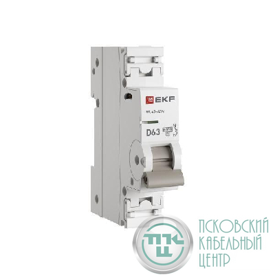 Выключатель автоматический модульный 1п D 63А 6кА ВА 47-63N PROxima EKF M636163D