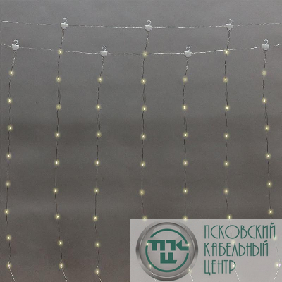 Гирлянда светодиодная "Роса "Светодиодный дождь" 3х2м LED тепл. бел. 12Вт IP20 USB+пульт управления с крючками для крепления Neon-Night 315-876