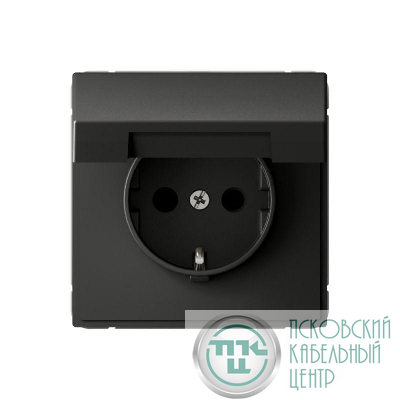 Розетка ArtGallery 16А IP20 с заземл. защ. шторки с крышкой механизм базальт SE GAL001446