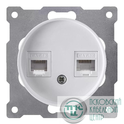 Розетка компьютерная 2-м СП Florence RJ45 кат.5E механизм бел. (1E20901300) OneKeyElectro 2172772