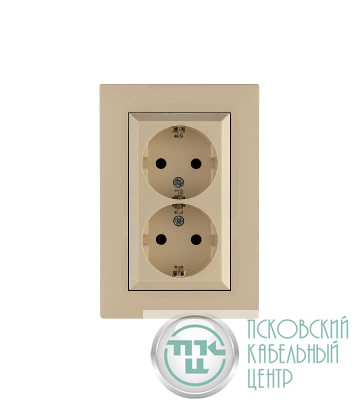 Розетка 2-я Karea RIZZ с заземл. крем Makel 88010082