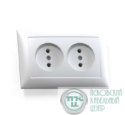 Розетка 2-м СП Селена РС16-371 16А IP20 бел. Кунцево 8115