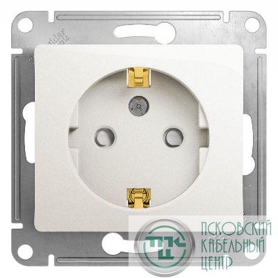 Розетка 1-м СП Glossa 16А IP20 с заземл. защ. шторки механизм перламутр. SE GSL000645
