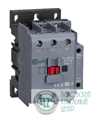 Контактор КМ-102 3п 50А кат. 230В AC 1НО+1НЗ AC-3 AC-4 DEKraft 22007DEK