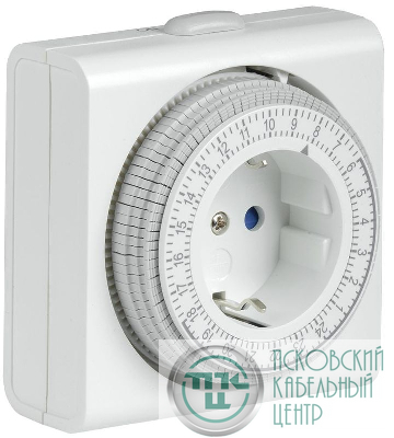 Розетка-таймер механический РТМ-3 15мин 24ч 96on/off 16А IP20 IEK ERT-21-1-16-S-15-0-20-K01
