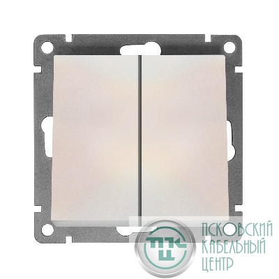Выключатель 2-кл. СП Афина 10А IP20 механизм жемчуж. Universal A0023-OBr