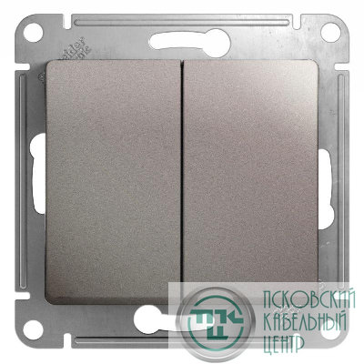 Переключатель проходной 2-кл. СП Glossa 10А IP20 (сх. 6) 10AX механизм платина SE GSL001265