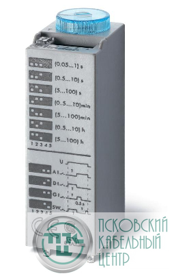 Таймер миниатюрный мультифункциональный (AI DI SW GI) монтаж в розетку 125В AC/DC 2CO 10А регулировка времени 0.05с…100ч IP40 в комплекте металлич. клипса 094.81 FINDER 850201250000