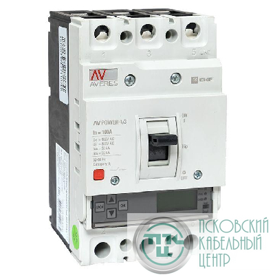 Выключатель автоматический 3п 100А 50кА AV POWER-1/3 ETU6.0 AVERES EKF mccb-13-100-6.0-av