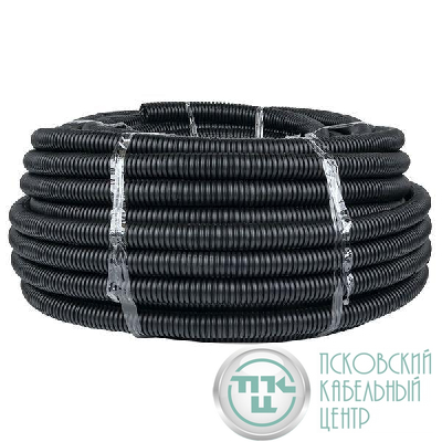Труба гофрированная ПНД гибкая тяжелая d32мм с протяжкой черн. (уп.50м) PROxima EKF tpnd-32-t