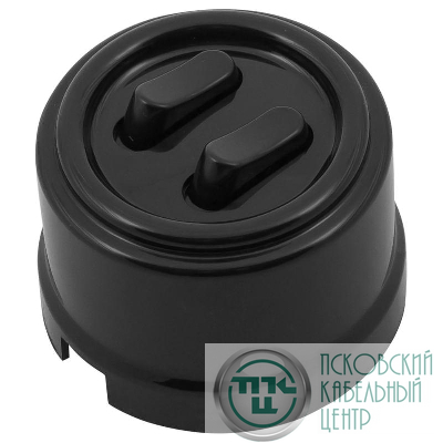 Выключатель 2-кл. ретро ABS-пластик черн. Bironi B1-222-23