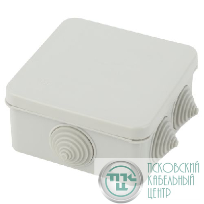 Коробка распаячная KKORz-100-100-50-6gv открытой установки КОР 100х100х50мм защелк. крышка 6 вставл. сальника IP55 ЭРА Б0055757