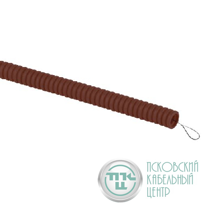 Труба гофрированная ПВХ легкая d16мм с протяжкой дуб (уп.25м) GOFR-16-25-PVС-O Эра Б0043214