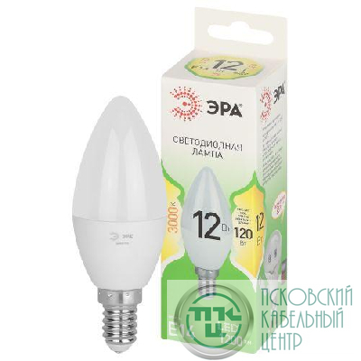 Лампа светодиодная GREEN LINE B35-12W-830-E14 GL 12Вт свеча 3000К свет тепл. E14 Эра Б0067089