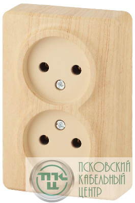 Розетка ОП 11-2202-11 2х2P 16АХ-250В Эксперт сосна ЭРА Б0020684