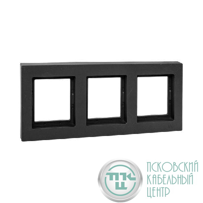 Рамка 3-м Эпика IP44 пластик черн. EKF UP1-FPB-03-44