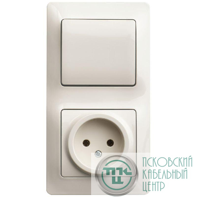 Блок комбинированный Glossa (розетка + 1-кл. выкл.) беж. SE GSL000260