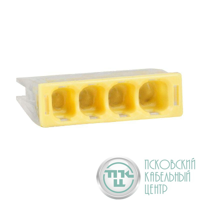 Клемма строительно-монтажная OptiKit СМК 2273-244 (с пастой) 4 отверстия 0.5-2.5кв.мм КЭАЗ 351061