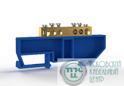 Шина нулевая на DIN-изоляторе 6х9мм 6 отвер. латунь TOKOV ELECTRIC TKE-BCB-69-6-DIN/N