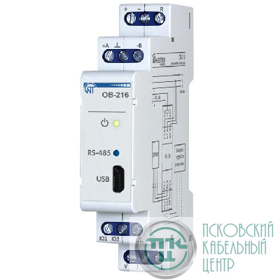 Модуль ввода-вывода ОВ-216 одноканальный 4 режима работы 5 типов датчиков(выходной сигнал 0-10В 4-20мА) TTL-Modbus НовАтек-Электро 3425604216