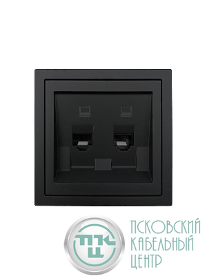 Розетка компьютерная 2-мест. СП ZIMA IP20 черн. бархат LEZARD 704-4288-141