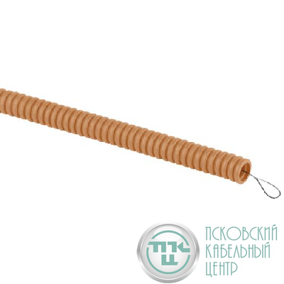 Труба гофрированная ПВХ легкая d16мм с протяжкой сосна (уп.25м) GOFR-16-25-PVС-P Эра Б0043211