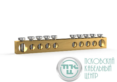 Шина PEN "земля-ноль" 6х9мм 10 отвер. латунь TOKOV ELECTRIC TKE-BCB-69-10-N/PEN