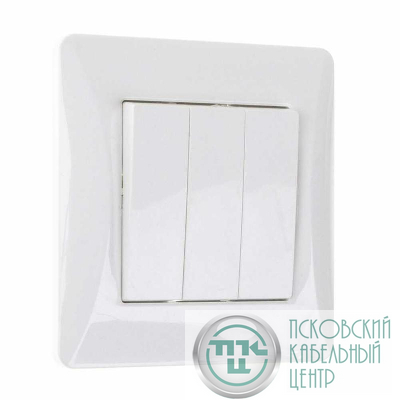 Выключатель 3-кл. СП Ugra 10А 250В механизм бел. GUSI С11В3-001