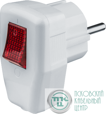 Вилка угловая 61 364 NCA-PL05-16A-ESC-WH с заземл. с выкл. бел. Navigator 61364