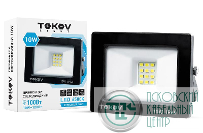 Прожектор светодиодный 10Вт 600лм 6500К IP65 черн. (TKL) TOKOV ELECTRIC TKL-FL/LED-10-6.5K-IP65