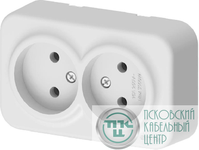 Розетка 2-м СП ARIA 16А IP20 без заземл. бел. ARVIA 25 01 1000 908